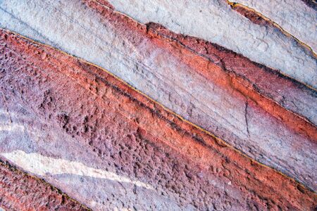 Natural geological sandstone pattern and stripped texture. Petra, Jordanの写真素材