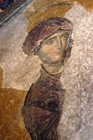 ISTANBUL, TURKEY - AUGUST 8, 2006: The mosaics that adorn the Hagia Sophia monumentâs walls today were made between the 10th and 12th centuriesのeditorial素材