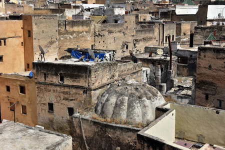 Rooftops of old medina of Fez, Morocco, the biggest medina in the Worldの写真素材