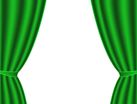 Red theater curtain on a white background, vectorのイラスト素材