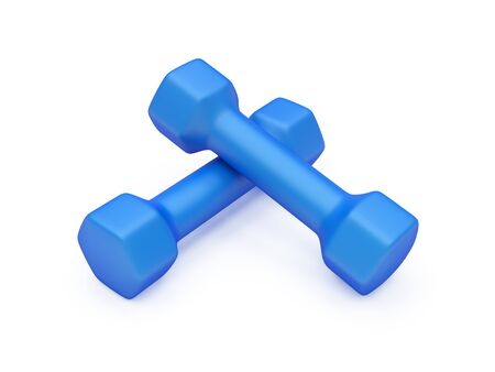 Dumbbell isolated on white background, 3D rendering, illustrationの写真素材