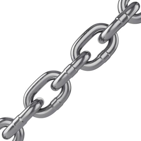 chain isolated on a white background, 3D rendering, illustration