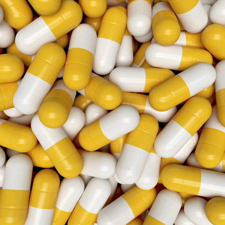 pills capsule background 3D rendering, illustration, pattern