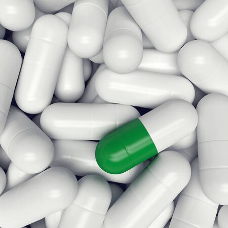 pills capsule background 3D rendering, illustration, patternの写真素材