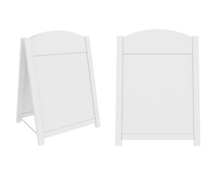sandwich board isolated on white background, 3D rendering. Illustrationの写真素材
