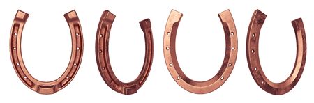 HorseShoe of steel isolated on white, 3d rendering. Illustrationの写真素材