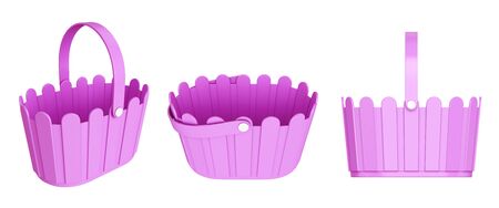 plastic basket isolated on the white background, 3d rendering. Illustrationの写真素材