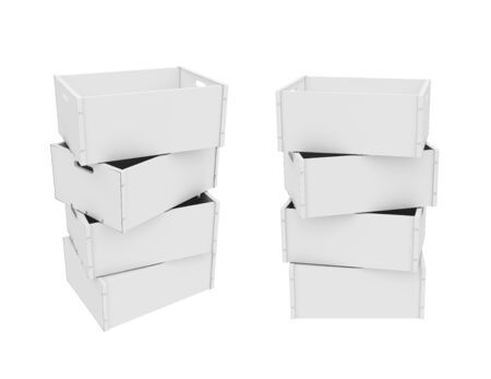 stack of drawers isolated on white background, 3D rendering. Illustrationの写真素材