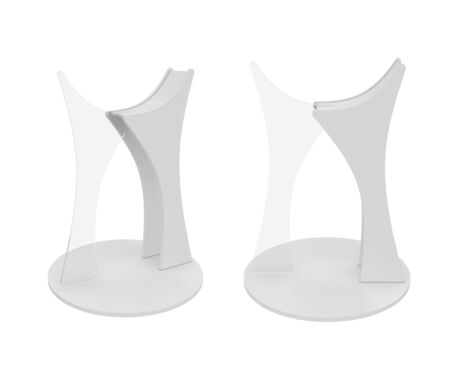 white empty showcase isolated on a white background, 3D rendering. Illustrationの写真素材