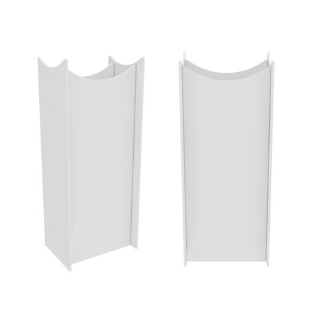 white empty showcase isolated on a white background, 3D rendering. Illustrationの写真素材
