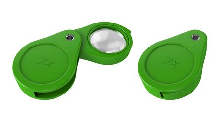 Foldable magnifier with cover on white background, 3d rendering. Illustrationの写真素材