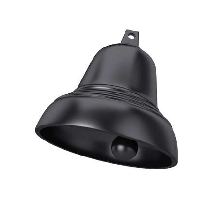 Black bell isolated on a white background, 3D renderの写真素材