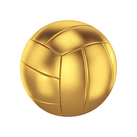 Volleyball ball gold isolated on a white background, 3D renderの写真素材