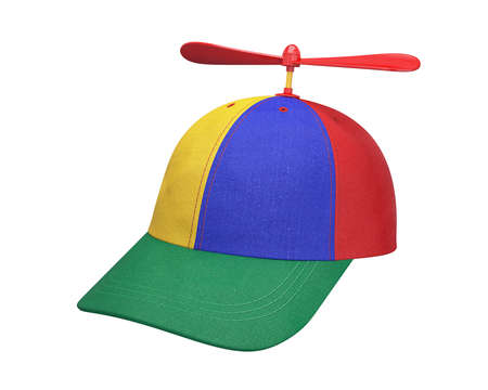 Propeller hat multi-colored isolated on a white background, 3D renderの写真素材