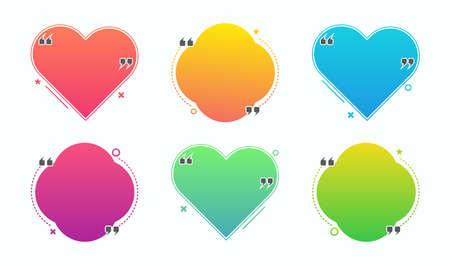 Set of quote bubble frame in colorful designのイラスト素材
