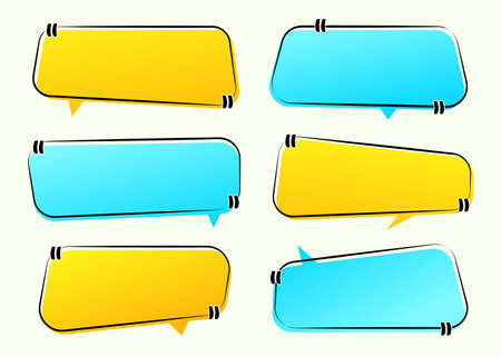 Different quote remark frames set, colored box for textのイラスト素材