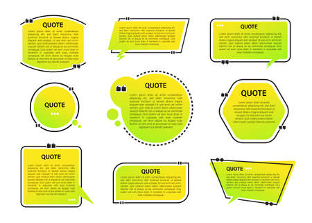 set of modern quote banners with gradient backgroundのイラスト素材