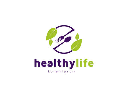 Healthy food   design with green leavesのイラスト素材