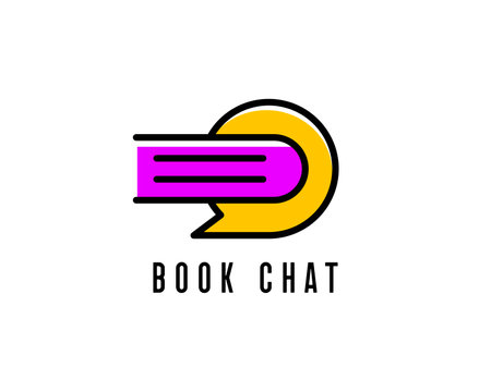 Study book logo with chat symbol illustrationのイラスト素材