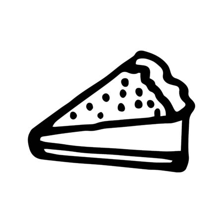 Black and white cake doodle sketch.のイラスト素材