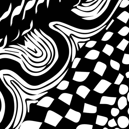 Black and white abstract zenart illustrationのイラスト素材