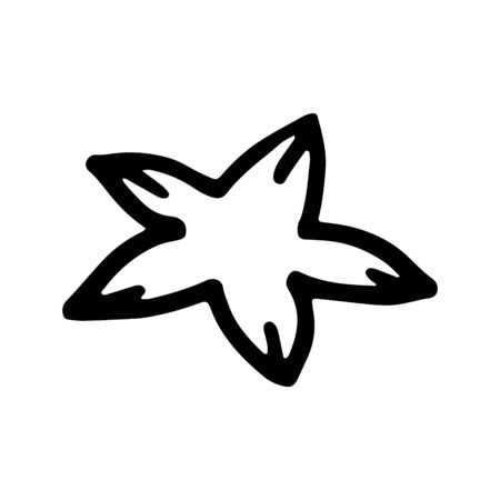 Hand drawn black and white sea doodle sketch illustrationの写真素材