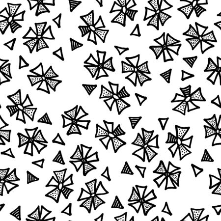 Black and white flower seamless pattern.のイラスト素材