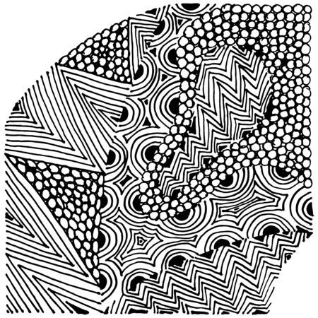 Black and white abstract zenart illustrationのイラスト素材