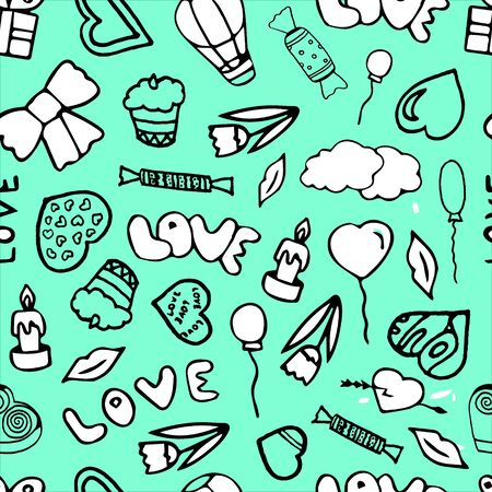 Valentines day seamless pattern.のイラスト素材