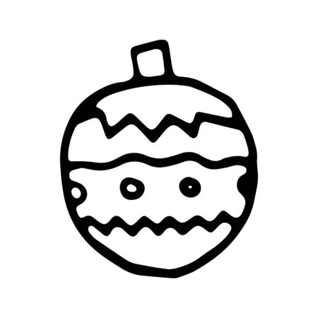 Hand drawn black and white doodle sketch christmas toy illustration.のイラスト素材