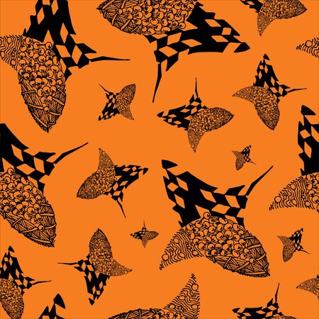 Abstract zenart seamless pattern illustration on the color background.のイラスト素材