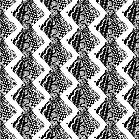 Ethnic black and white pattern. Seamless zenart abstract pattern.