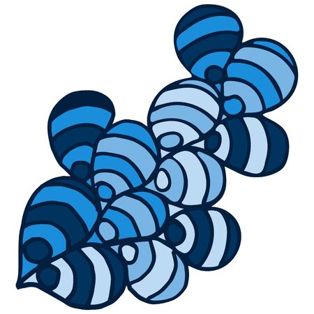 Blue Vector Zenart Illustration On White Background. Hand-Drawn Isolated Abstract Element.のイラスト素材