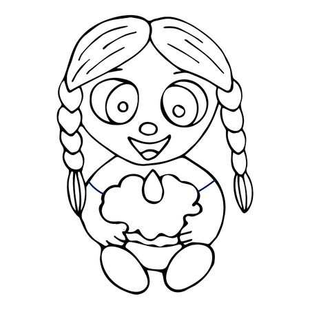 Black and white balloon doodle sketch illustration.のイラスト素材