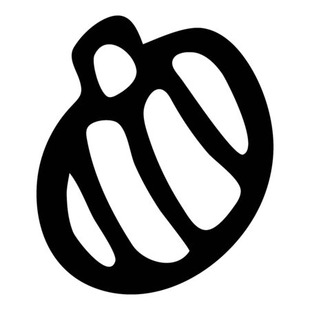 Black and white garlic doodle sketch illustration.のイラスト素材