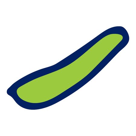 Colored cucumber doodle sketch illustration on white background.のイラスト素材