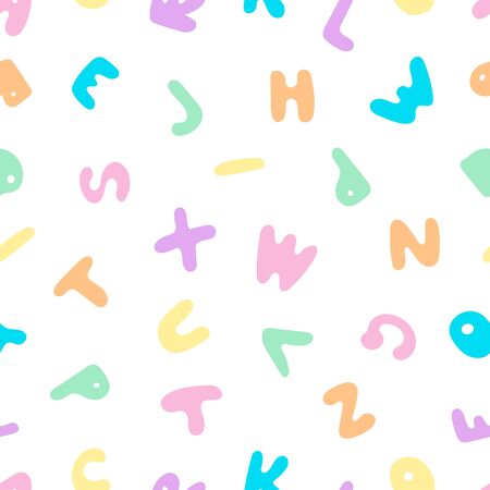 Seamless Pattern With English Hand-Drawn Letters.のイラスト素材
