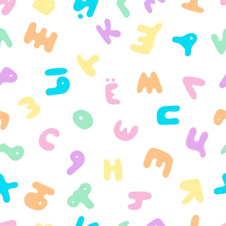 Seamless Pattern With Russian Hand-Drawn Letters.のイラスト素材