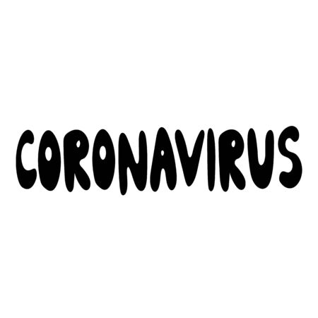 Vector lettering with quarantine and coronavirus.のイラスト素材