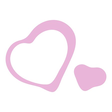 Hand-Drawn Pastel Isolated Vector Heart On White Background. Illustration Of Flat Heart Symbol. Graphic Design In The Concept of Love. Love Symbol And Emblem for Valentines Day.のイラスト素材