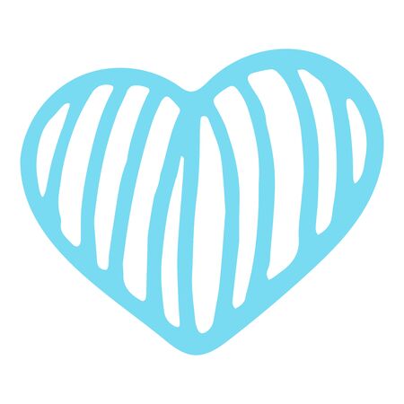 Hand-Drawn Pastel Isolated Vector Heart On White Background. Illustration Of Flat Heart Symbol. Graphic Design In The Concept of Love. Love Symbol And Emblem for Valentines Day.のイラスト素材