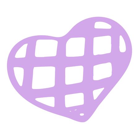 Hand-Drawn Pastel Isolated Vector Heart On White Background. Illustration Of Flat Heart Symbol. Graphic Design In The Concept of Love. Love Symbol And Emblem for Valentines Day.のイラスト素材