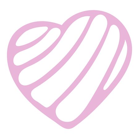 Hand-Drawn Pastel Isolated Vector Heart On White Background. Illustration Of Flat Heart Symbol. Graphic Design In The Concept of Love. Love Symbol And Emblem for Valentines Day.のイラスト素材