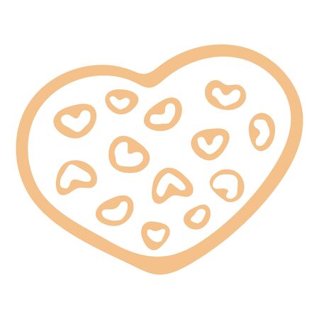 Hand-Drawn Pastel Isolated Vector Heart On White Background. Illustration Of Flat Heart Symbol. Graphic Design In The Concept of Love. Love Symbol And Emblem for Valentines Day.のイラスト素材
