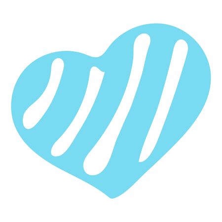 Hand-Drawn Pastel Isolated Vector Heart On White Background. Illustration Of Flat Heart Symbol. Graphic Design In The Concept of Love. Love Symbol And Emblem for Valentines Day.のイラスト素材