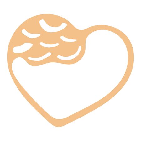 Hand-Drawn Pastel Isolated Vector Heart On White Background. Illustration Of Flat Heart Symbol. Graphic Design In The Concept of Love. Love Symbol And Emblem for Valentines Day.のイラスト素材