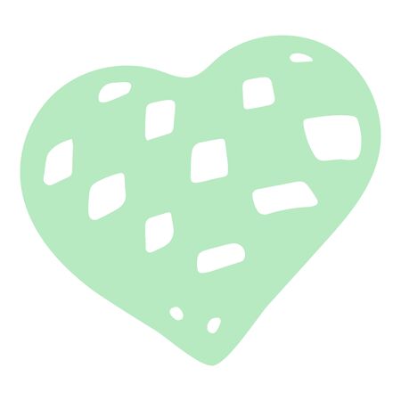 Hand-Drawn Pastel Isolated Vector Heart On White Background. Illustration Of Flat Heart Symbol. Graphic Design In The Concept of Love. Love Symbol And Emblem for Valentines Day.のイラスト素材
