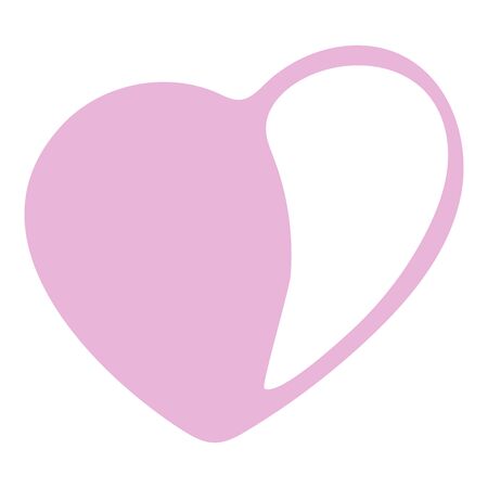 Hand-Drawn Pastel Isolated Vector Heart On White Background. Illustration Of Flat Heart Symbol. Graphic Design In The Concept of Love. Love Symbol And Emblem for Valentines Day.のイラスト素材
