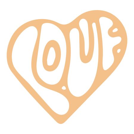 Hand-Drawn Pastel Isolated Vector Heart On White Background. Illustration Of Flat Heart Symbol. Graphic Design In The Concept of Love. Love Symbol And Emblem for Valentines Day.のイラスト素材