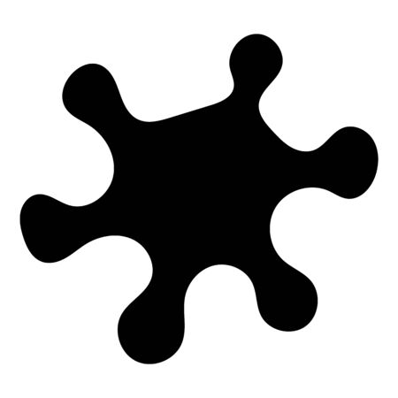 Coronavirus 2019-nCoV. Corona virus icon. Black on white background isolated.のイラスト素材